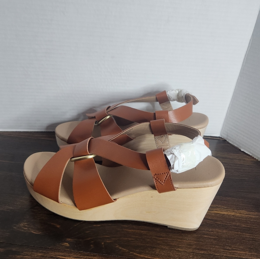 Ann Taylor LOFT platform wedges buckle sandals 9.5M NEW - Picture 6 of 12